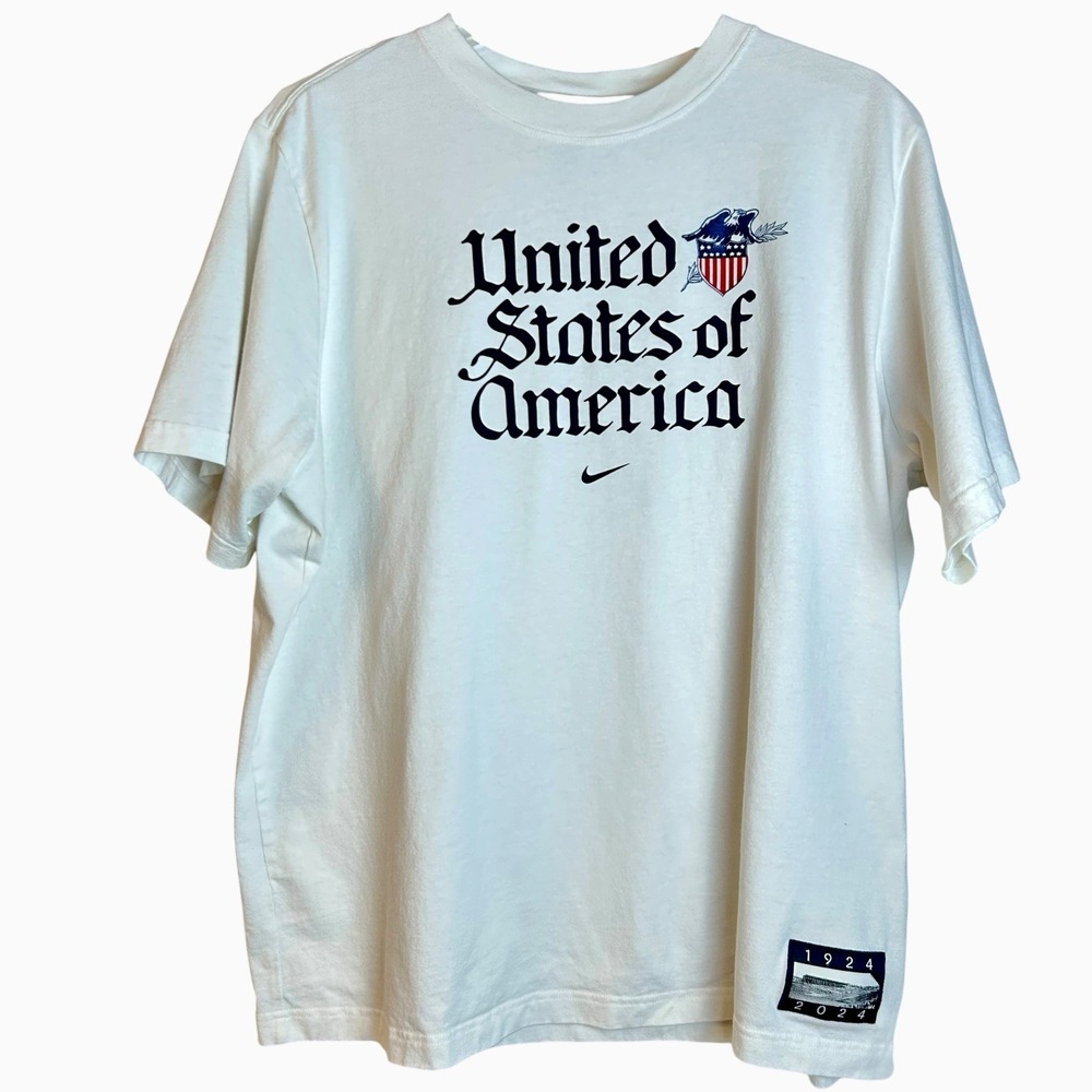 Nike Team USA Olympic 1924 2024 T Shirt Size Large FN0874-133 Loose Fit